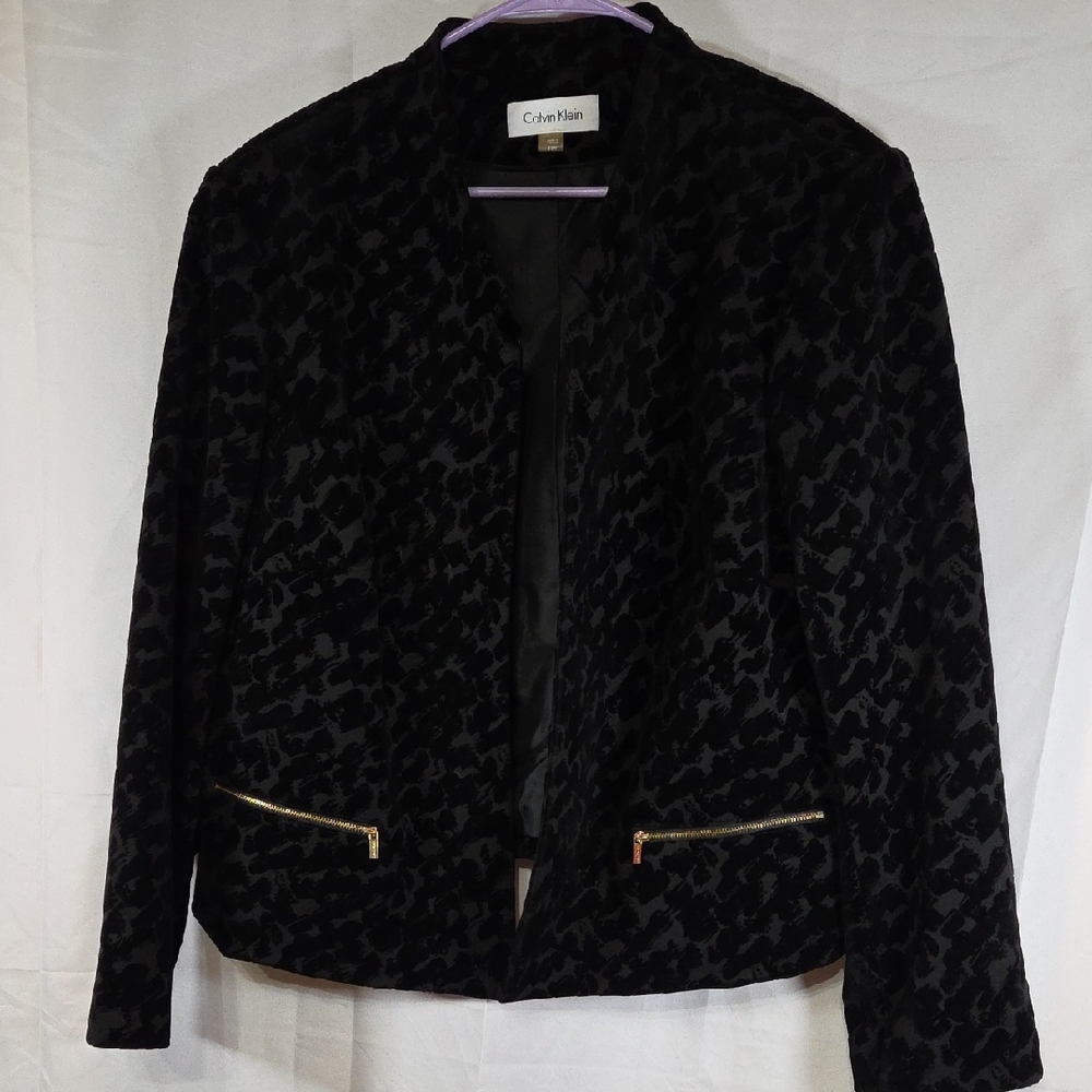 Calvin Klein Black Textured Women's Blazer